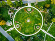 Denver city park garden aerial view