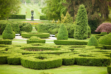 Neautiful french garden in a park in arboretum volcji potok slovenia europe