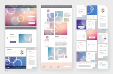 Wall Mural - Website template design with interface elements