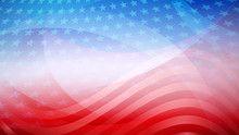 Independence Day Abstract Background With Elements Of The American Flag In Red And Blue Colors