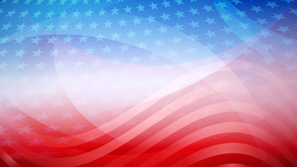 Independence day abstract background with elements of the american flag in red and blue colors