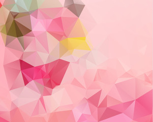 Pink triangle background design. Geometric background in Origami style with gradient.