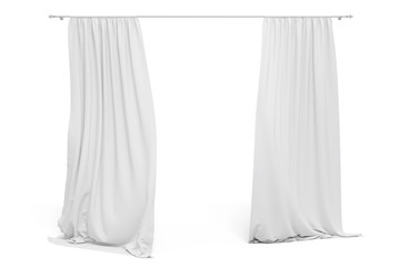 3d curtains on white background
