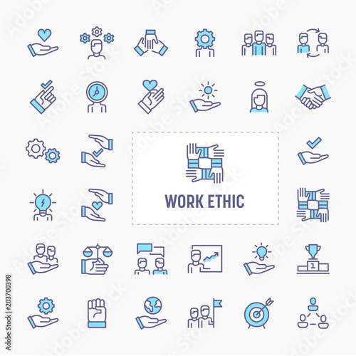 Work Ethic Minimal Icon Set Poster Mural XXL