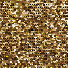 Wall Mural - seamless equined golden texture of fabric with palliettes - vector eps10 illustration