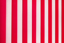 Texture Of White And Red Stripes. Vertical Blinds On  Window_