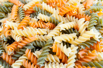 Dried tricolore fusilli