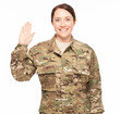 © Straight8Stock - Oath of enlistment for female soldier smiling.