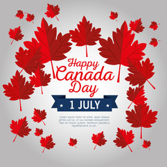 Sticker - happy canada day celebration poster vector illustration design