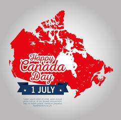 Poster - canadian map silhouette icon vector illustration design