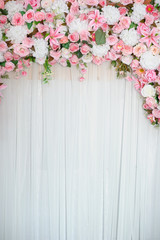 Wall Mural - flower background, backdrop wedding decoration, rose pattern, Wall flower, colorful background, fresh rose