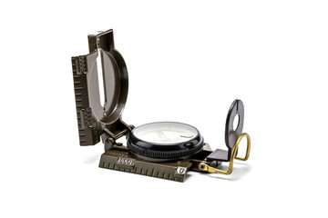army compass on white background
