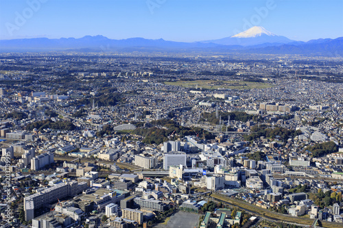 戸塚周辺と富士山 航空写真 Stock Photo Adobe Stock