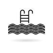 © sljubisa - Pool vector icon, Swimming pool with ladder icon
