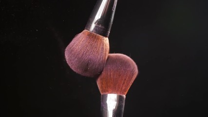 powder explosion with 2 beauty brushes