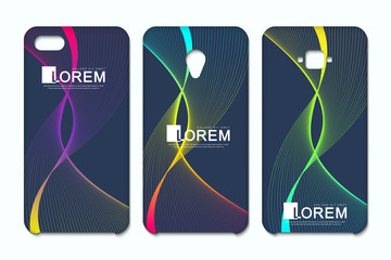 Aufkleber - Vector phone x wallpaper collection. Geometric abstract background. Editable gradient mesh masked into phone shape. Wave flow.