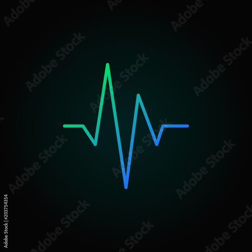 Photo  Heartbeat blue vector concept line icon or design element