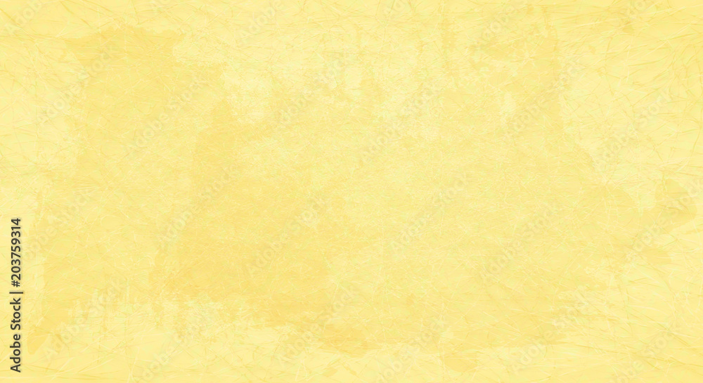 Yellow scratched background with spots of paint. - obrazy, fototapety, plakaty 