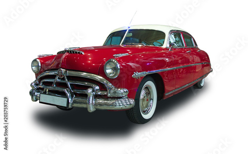 Fotografía Oldtimer Car isolated on white background
