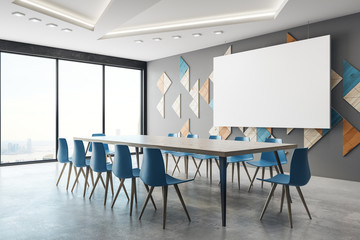 Wall Mural - Modern conference room with poster side