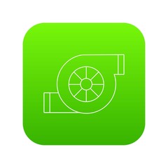 Poster - Air filter car icon green vector isolated on white background