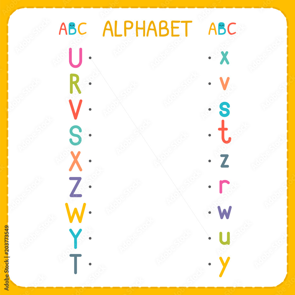 Join each capital letter with the lowercase letter. From R to Z ...
