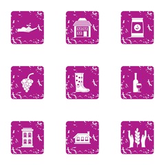 Poster - Grow the culture icons set. Grunge set of 9 grow the culture vector icons for web isolated on white background