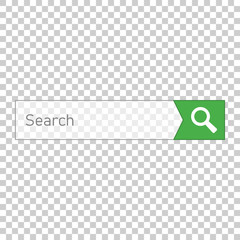 Poster - Search bar vector ui element icon in flat style. Search website form illustration field. Find search business concept on isolated transparent background.