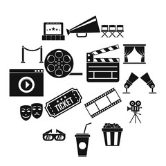 Poster - Cinema icons set in simple style. set collection vector illustration