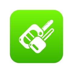 Poster - Auto key icon green vector isolated on white background