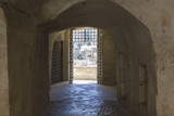View of Matera from the historic Palombaro cistern caved interiors