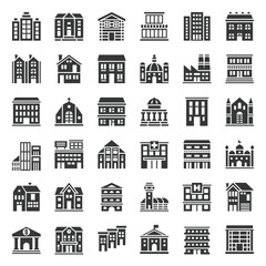 Wall Mural - building construction, solid icon set 1/3