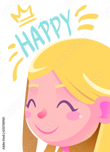 Happy Smiling Girl Illustration Banner Background Flyer