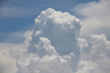 Fluffy Billowy Cumulus Clouds in the Blue Summer Sky in Florida