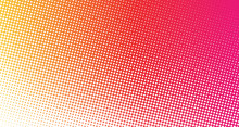Pink And Orange Dotted Halftone Background.