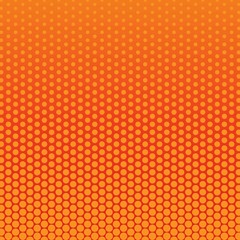 Aufkleber - Abstract red and orange color of circle shapes halftone pattern. Texture pixel Curved mosaic dotted background.