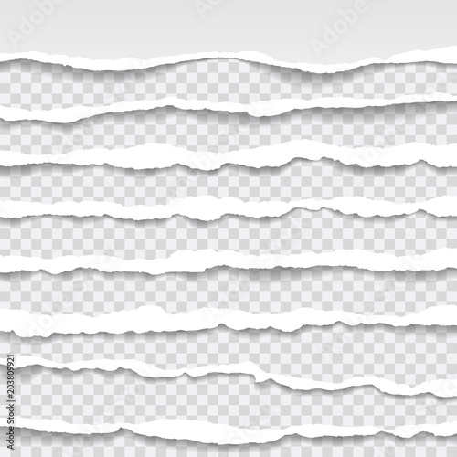 Fotografía torn paper edges, seamless horizontally texture, vector isolated in space for ad