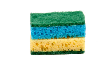 Kitchen sponge for dish isolated on the white