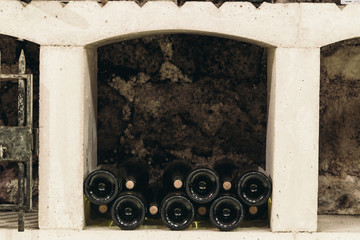 Wall Mural - Bottles in a wine cabinet