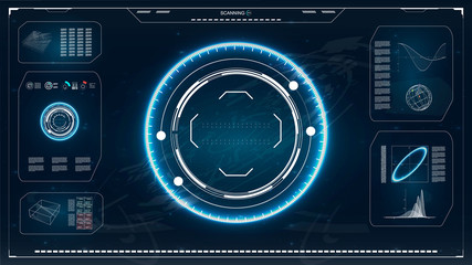 Aufkleber - radar screen. hud. futuristic user interface.vector illustration for your design. hi-tech main.