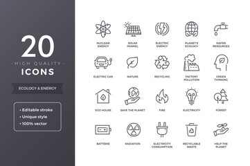  Ecology Line Icons