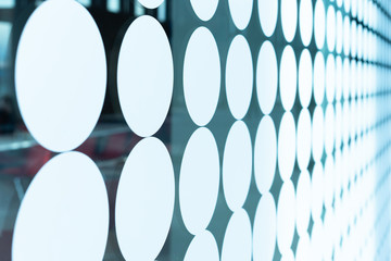 Poster - Glass with pasted circles. Showcase.