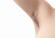 hairy armpit, isolated on white background, close-up, unshaven,  a lot of hair on the armpit