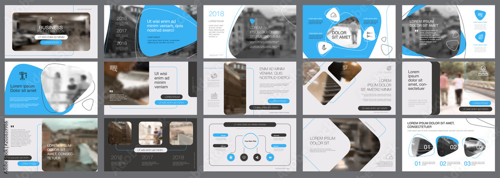 Black and blue marketing or banking concept infographics set - obrazy, fototapety, plakaty 