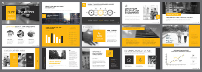 Poster - Black, yellow and white infographic design elements