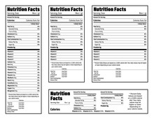 Nutrition Facts Information Label For Box. Daily Value Ingredient Calories, Cholesterol And Fats In Grams And Percent. Flat Design, Vector Illustration On Background.