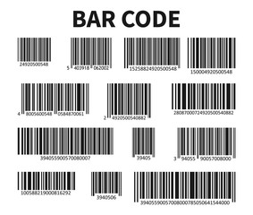 Poster - bar code set vector. universal product scan code.