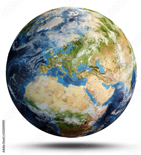 Fotomural Planet Earth map. 3d rendering