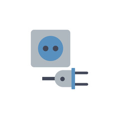 Poster - colored electric plug and socket illustration. Element of construction tools for mobile concept and web apps. Detailed electric plug and socket illustration can be used for web