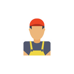 Poster - colored avatar of the builder illustration. Element of construction tools for mobile concept and web apps. Detailed avatar of the builder illustration can be used for web
